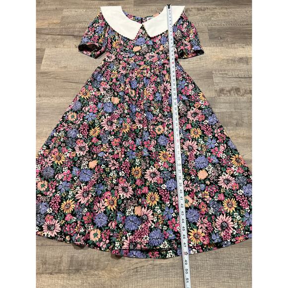 Lanz of Salzburg Vintage Edwardian Frock Floral Midi Dress Prairie Cottage USA - Picture 5 of 7